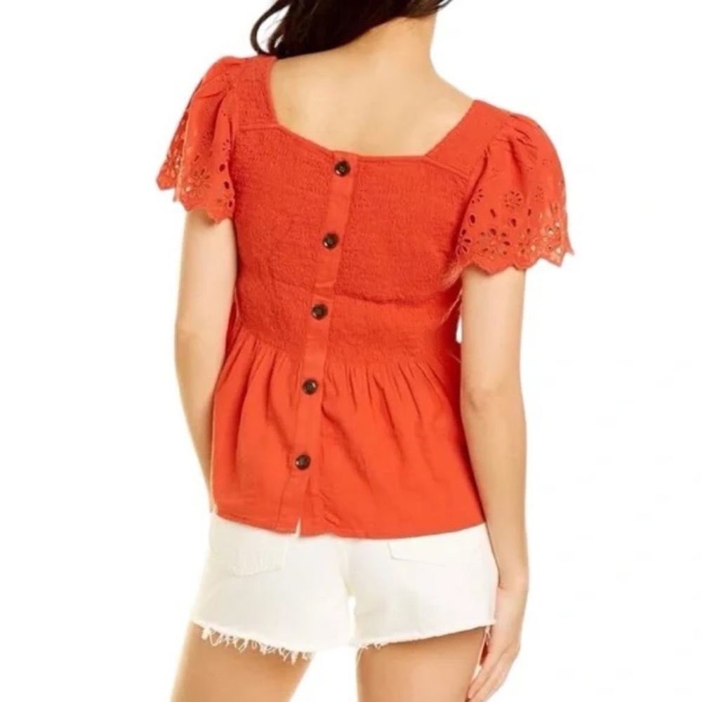 Madewell peplum button back top XS